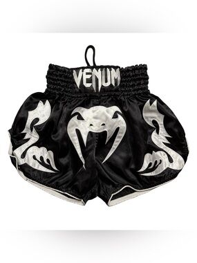 Mens Y2K Venum Mixed Martial Arts Sport Embroidered Black Shorts Size S